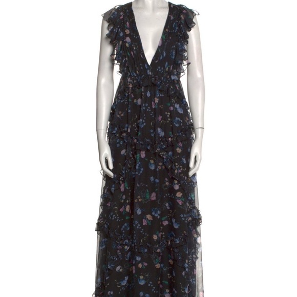 Mac Duggal floral ruffle dress size 10 - Picture 8 of 8